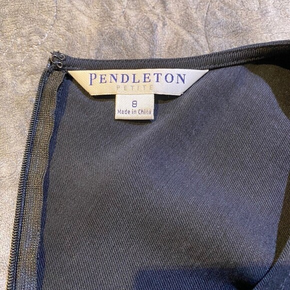 Pendleton Black Midi Dress Size 8 Petite - Picture 7 of 9